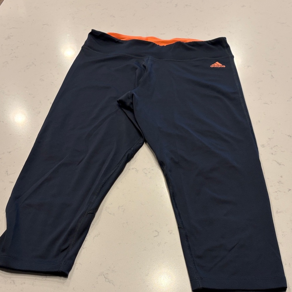 Adidas black and Bright Orange Leggings